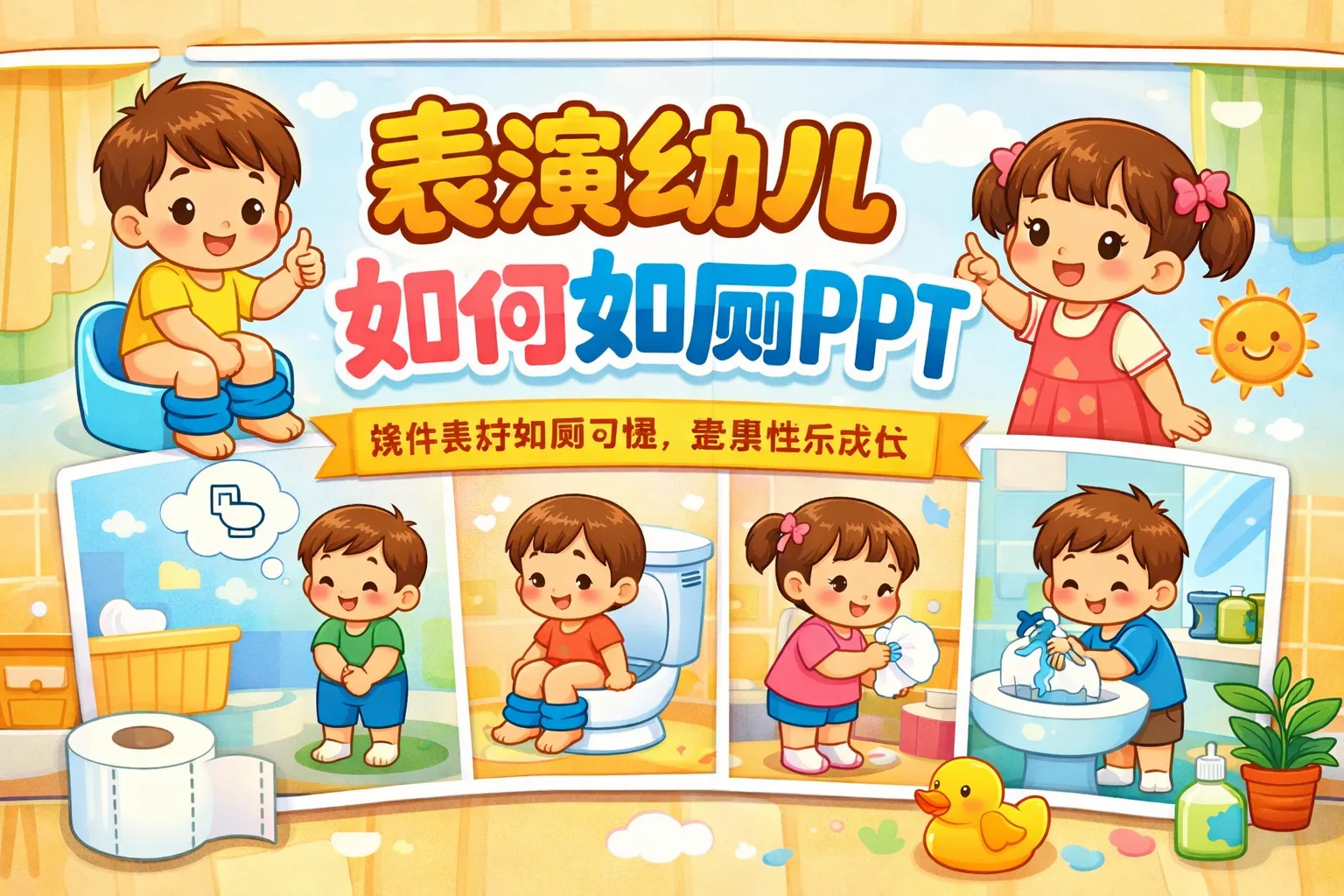 表演幼儿如何如厕ppt