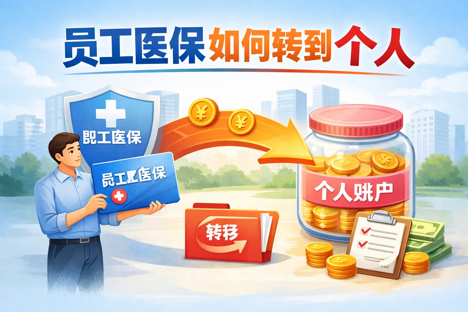 员工医保如何转到个人