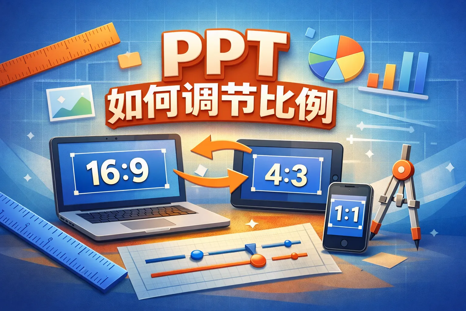 PPT 如何调节比例