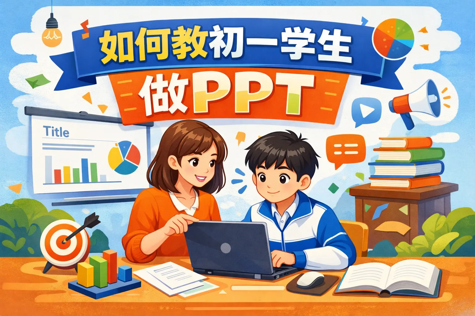 如何教初一学生做ppt