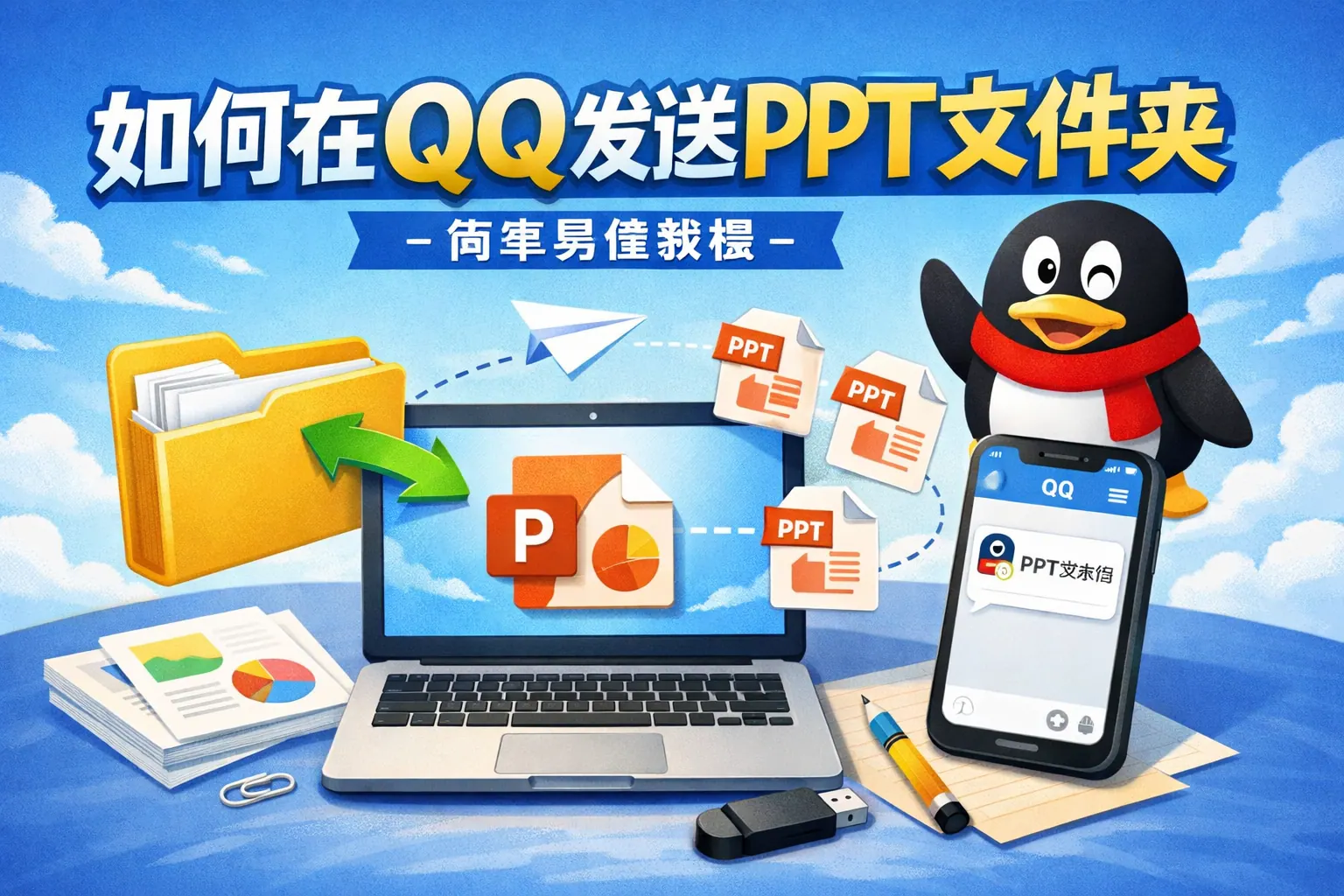 如何在qq发送ppt文件夹