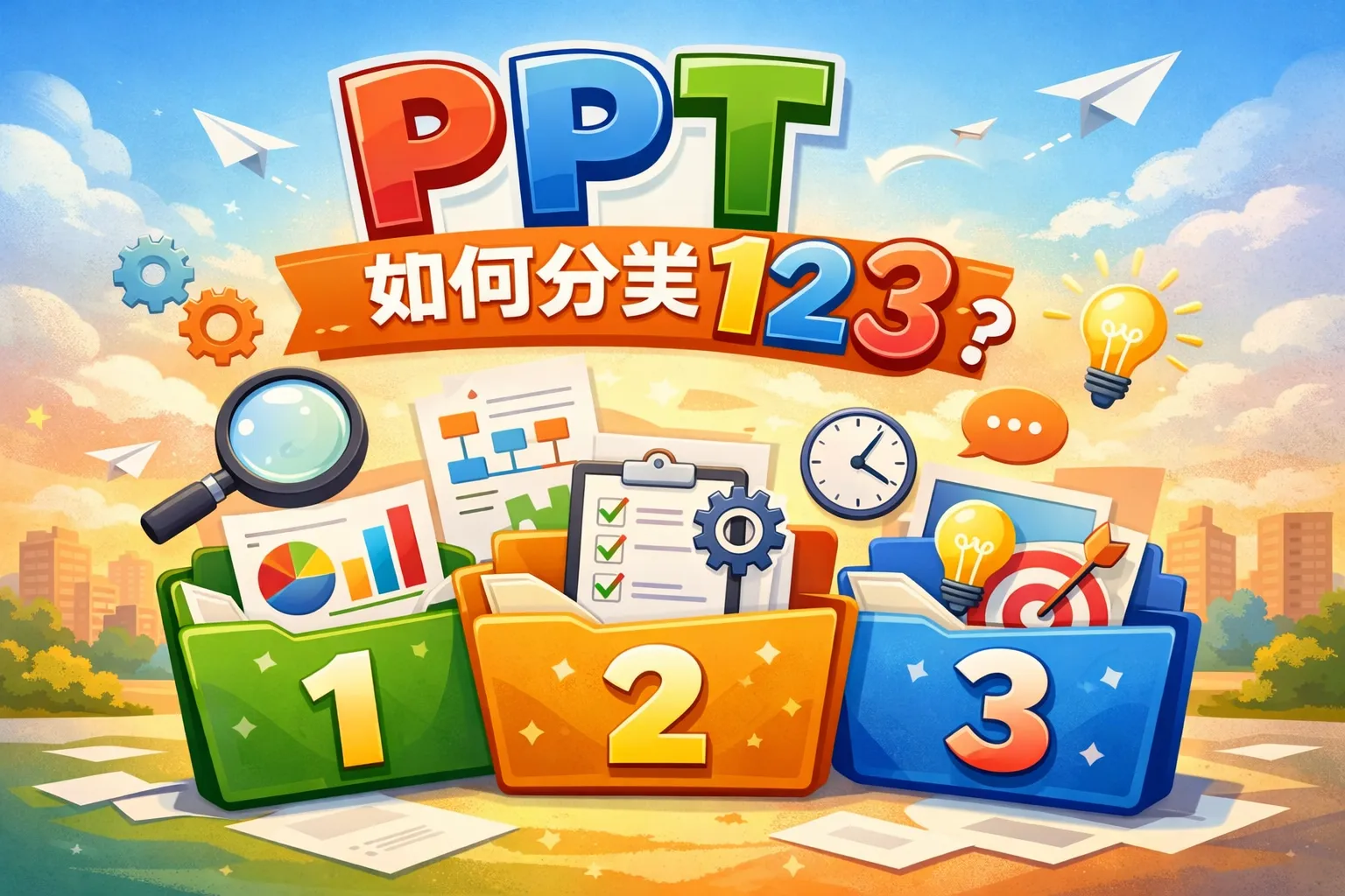 ppt如何分类123