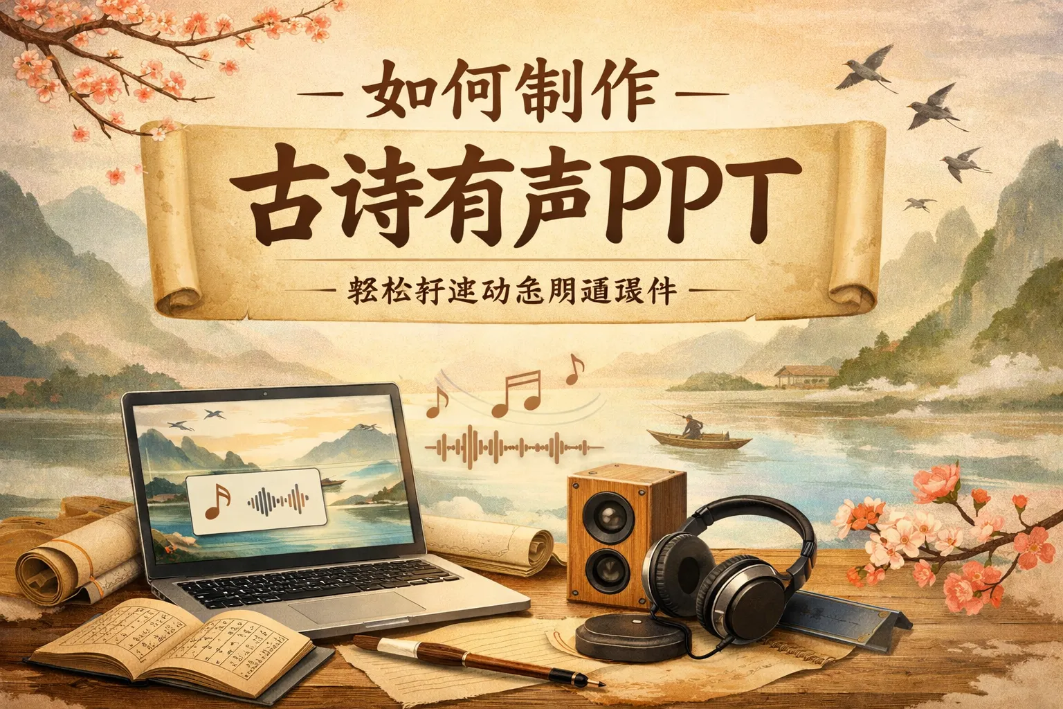 如何制作古诗有声ppt