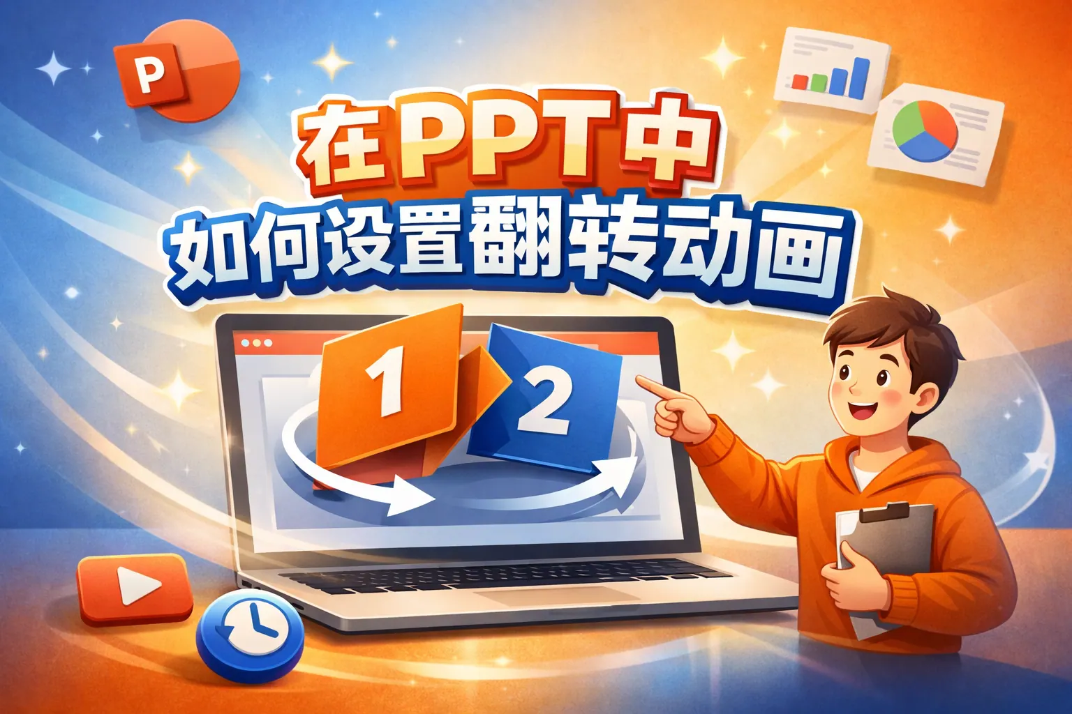 在ppt中如何设置翻转动画