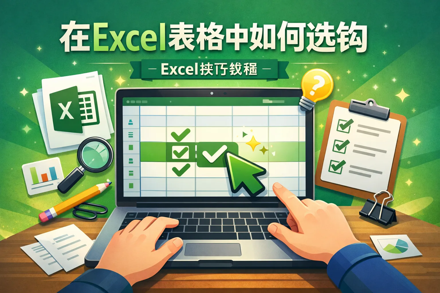 在excel表格中如何选钩