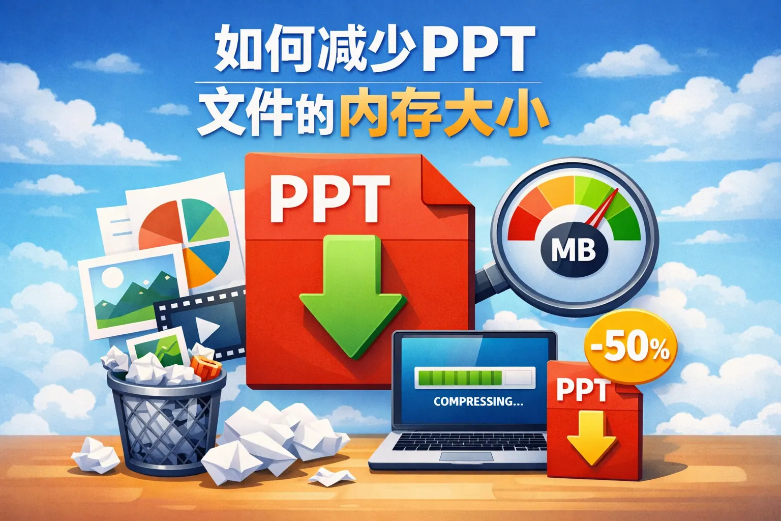 如何减少ppt文件的内存大小