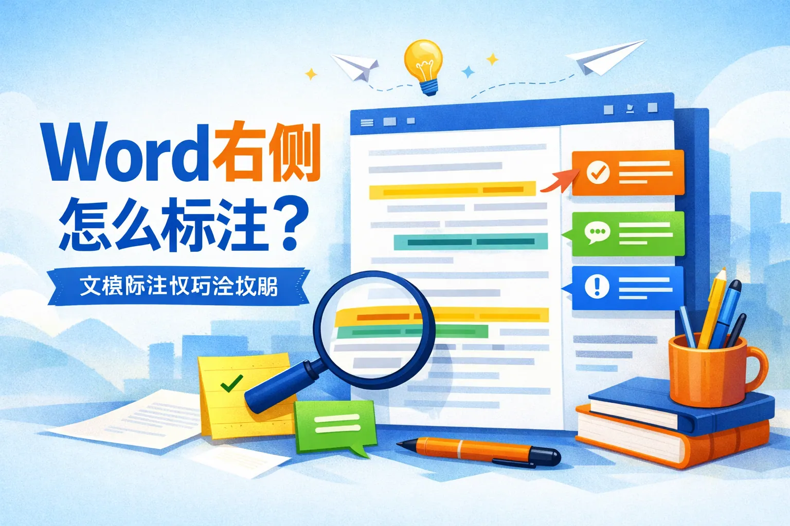 word右边如何标注