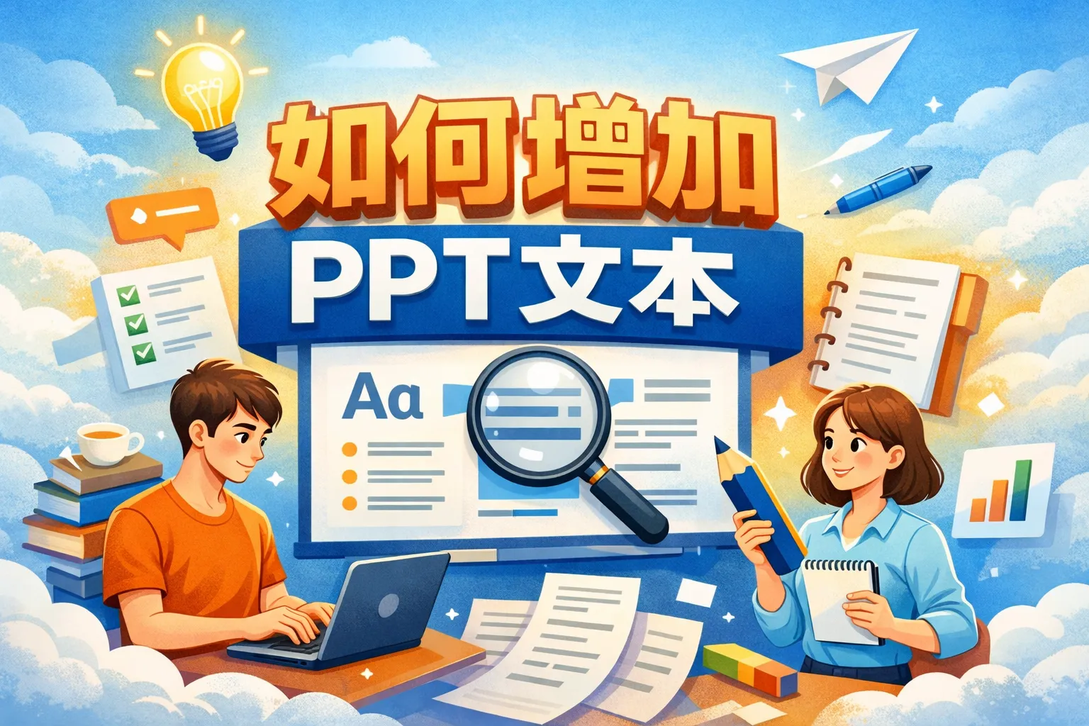 如何增加ppt文本