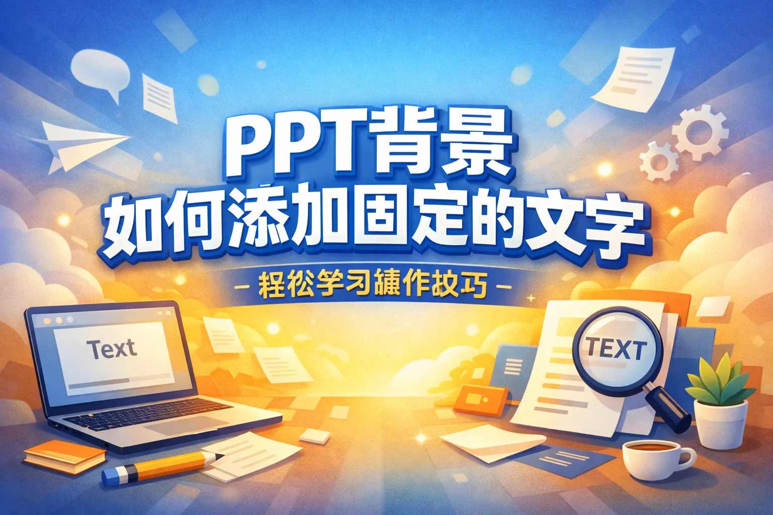 ppt背景如何添加固定的文字
