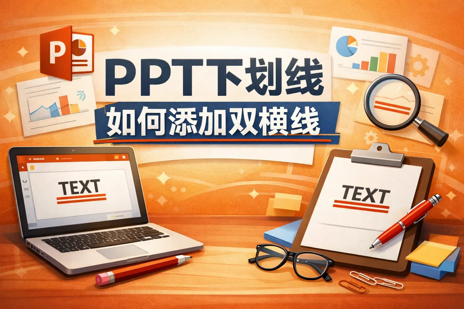 ppt下划线如何添加双横线