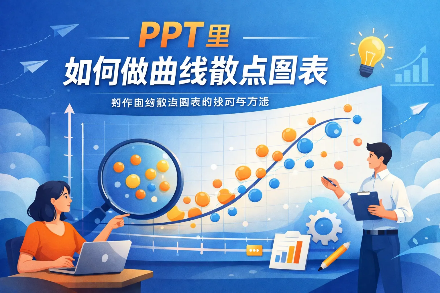 ppt里如何做曲线散点图表