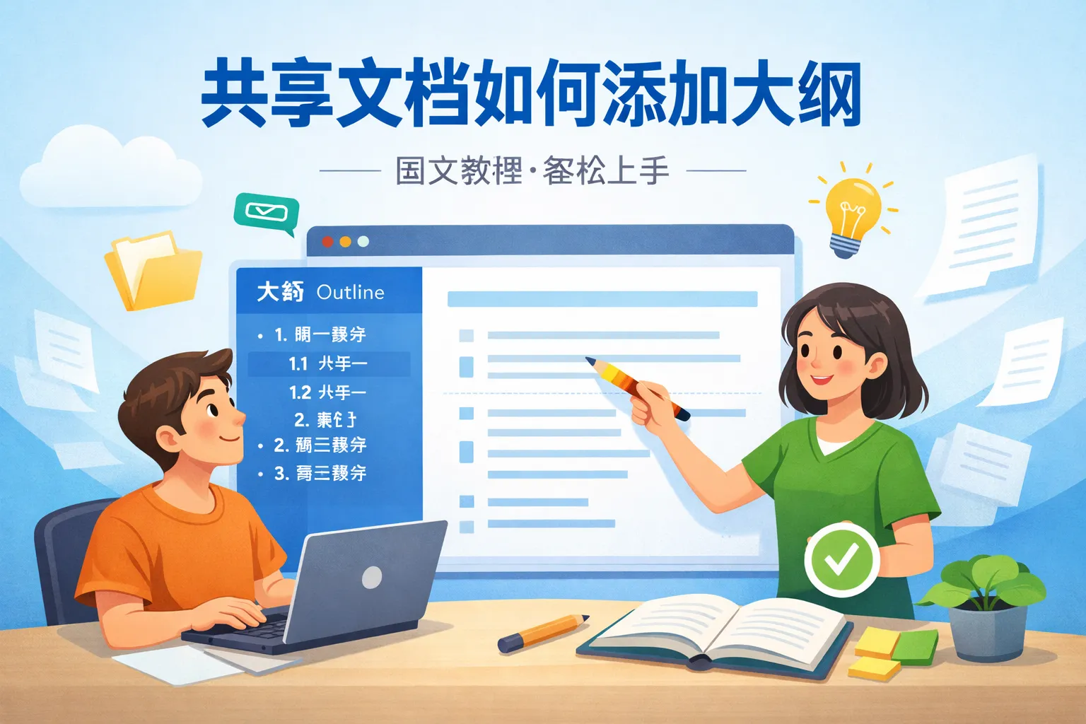 共享文档如何添加大纲