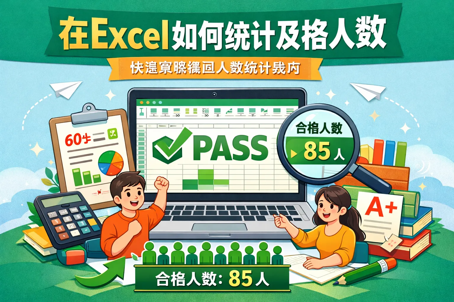 在excel如何统计及格人数