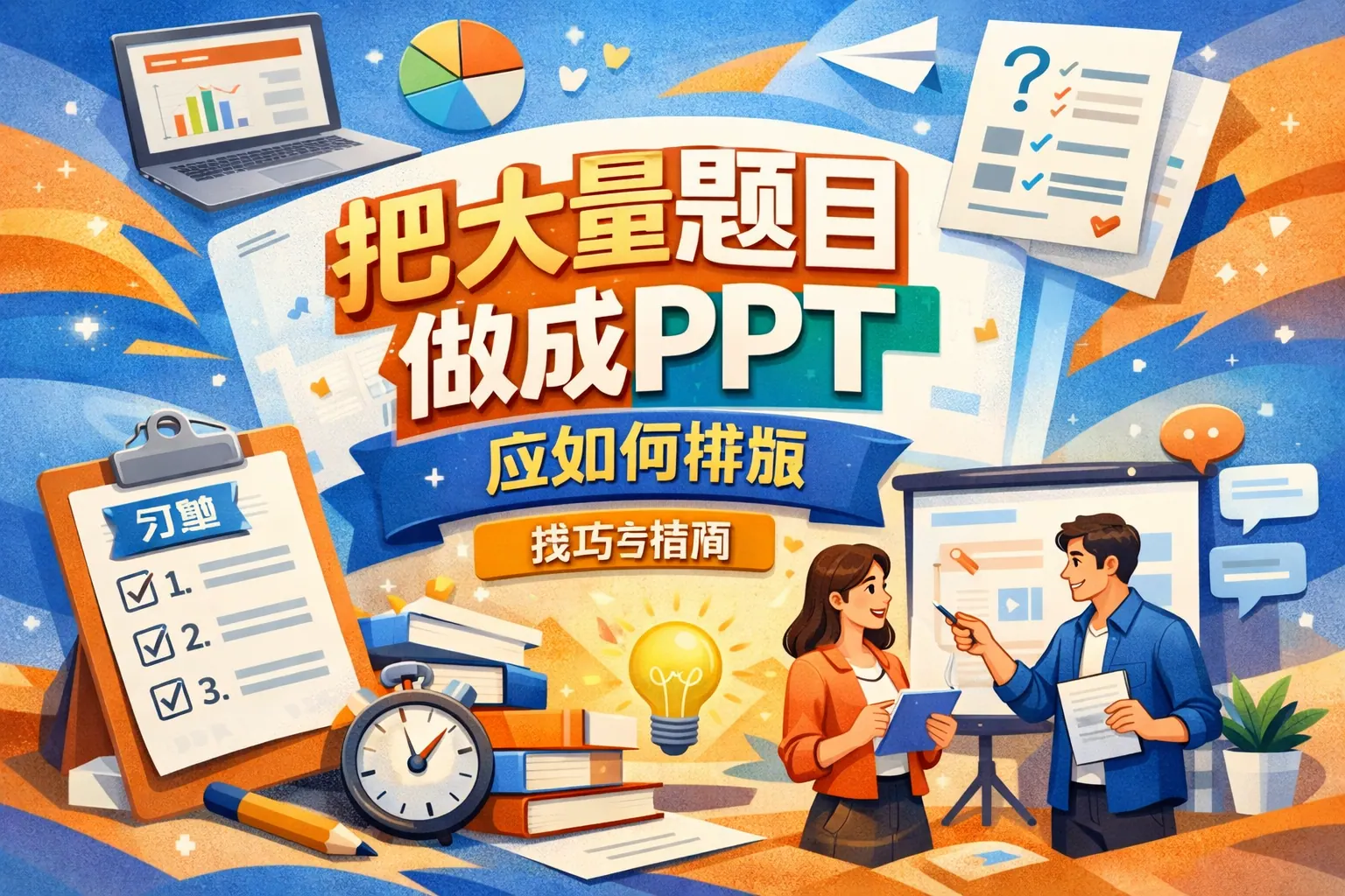 把大量题目做成ppt应如何排版