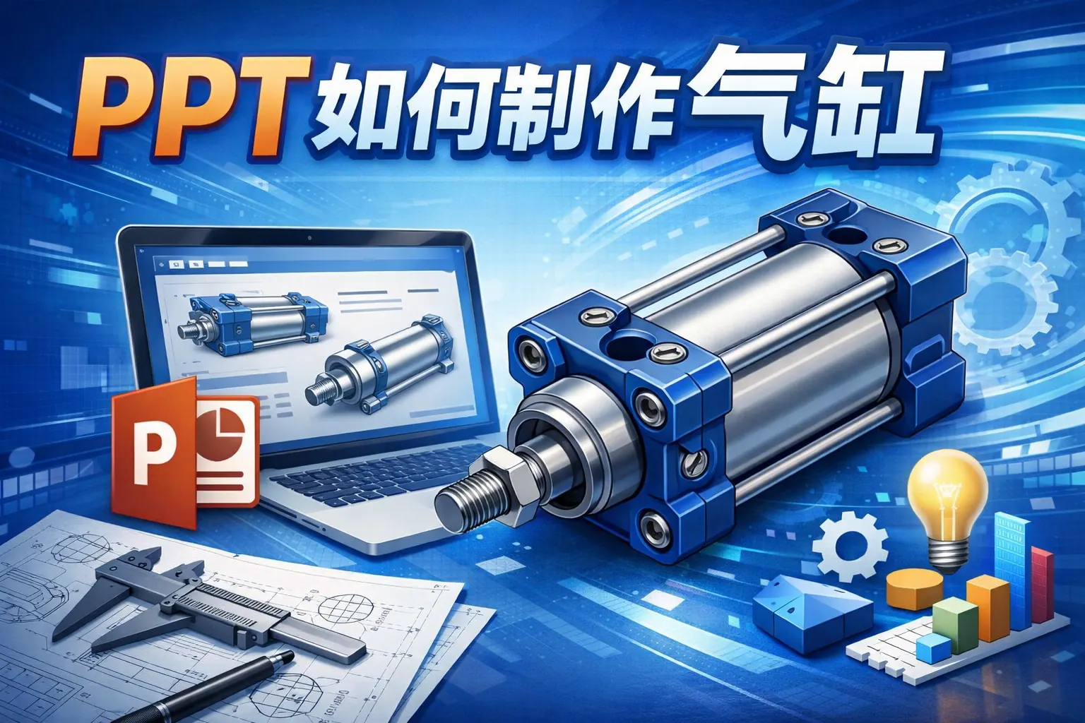 ppt如何制作气缸