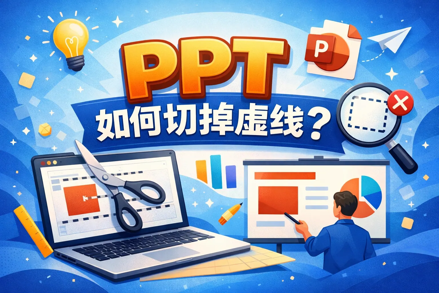ppt如何切掉虚线