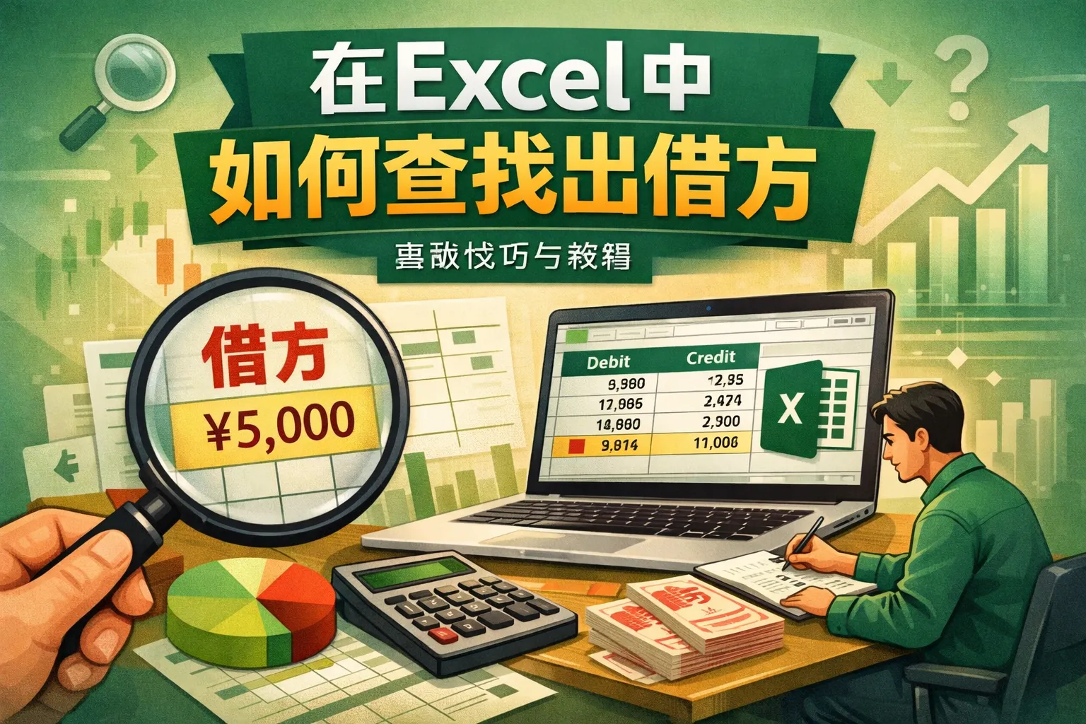 在excel中如何查找出借方