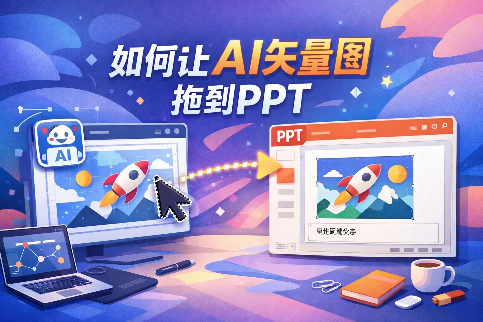 如何让ai矢量图拖到PPT