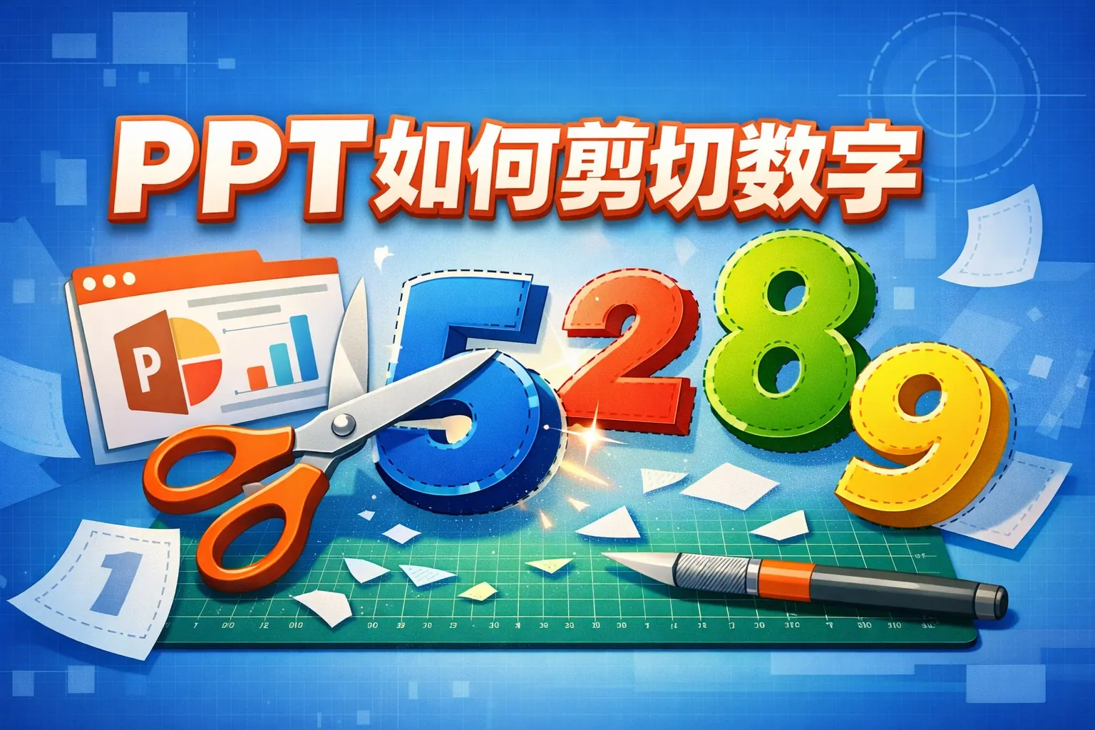 ppt如何剪切数字