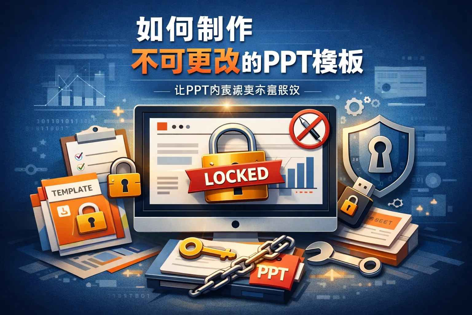 如何制作不可更改的ppt模板