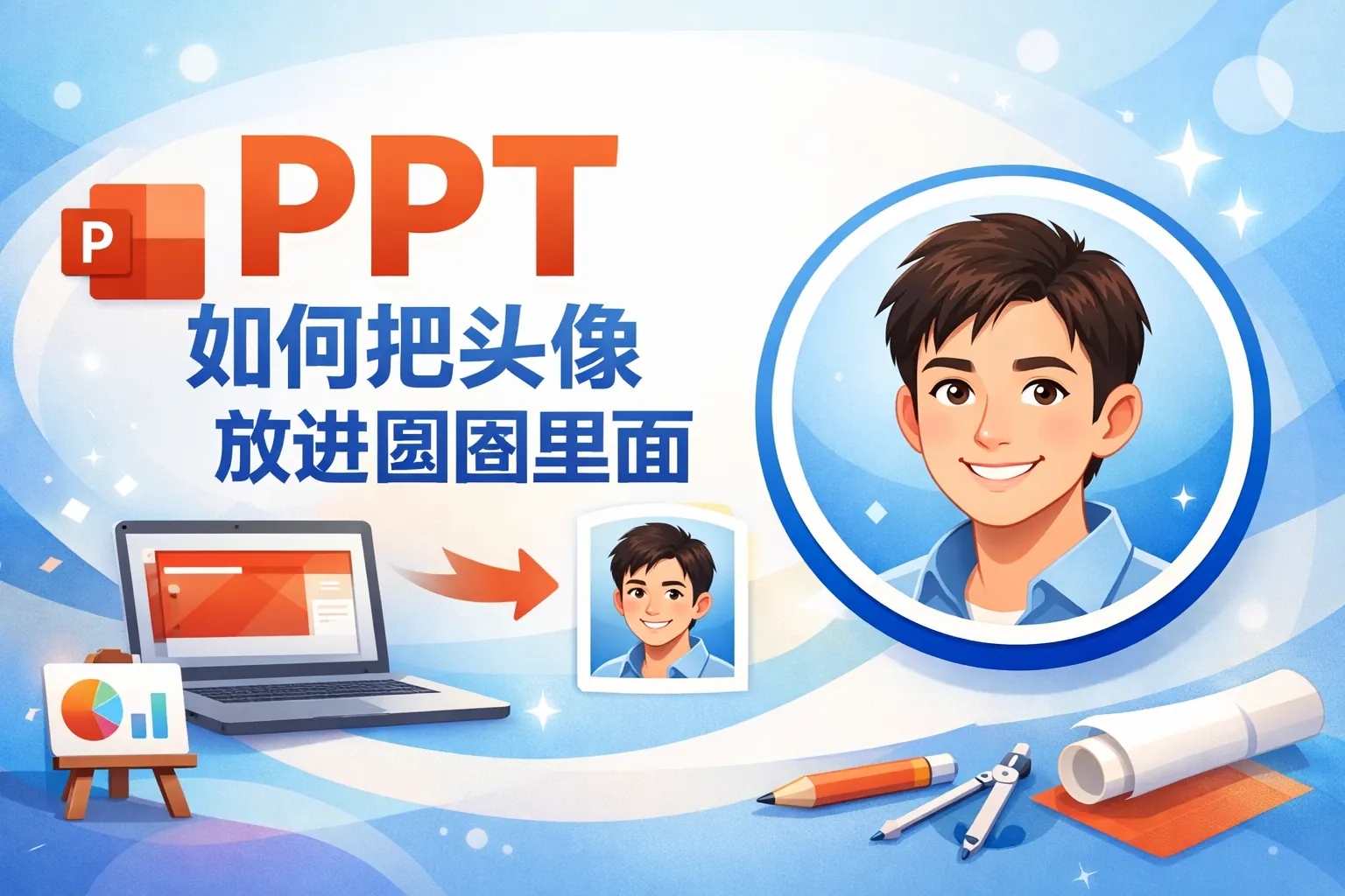 ppt如何把头像放进圆圈里面