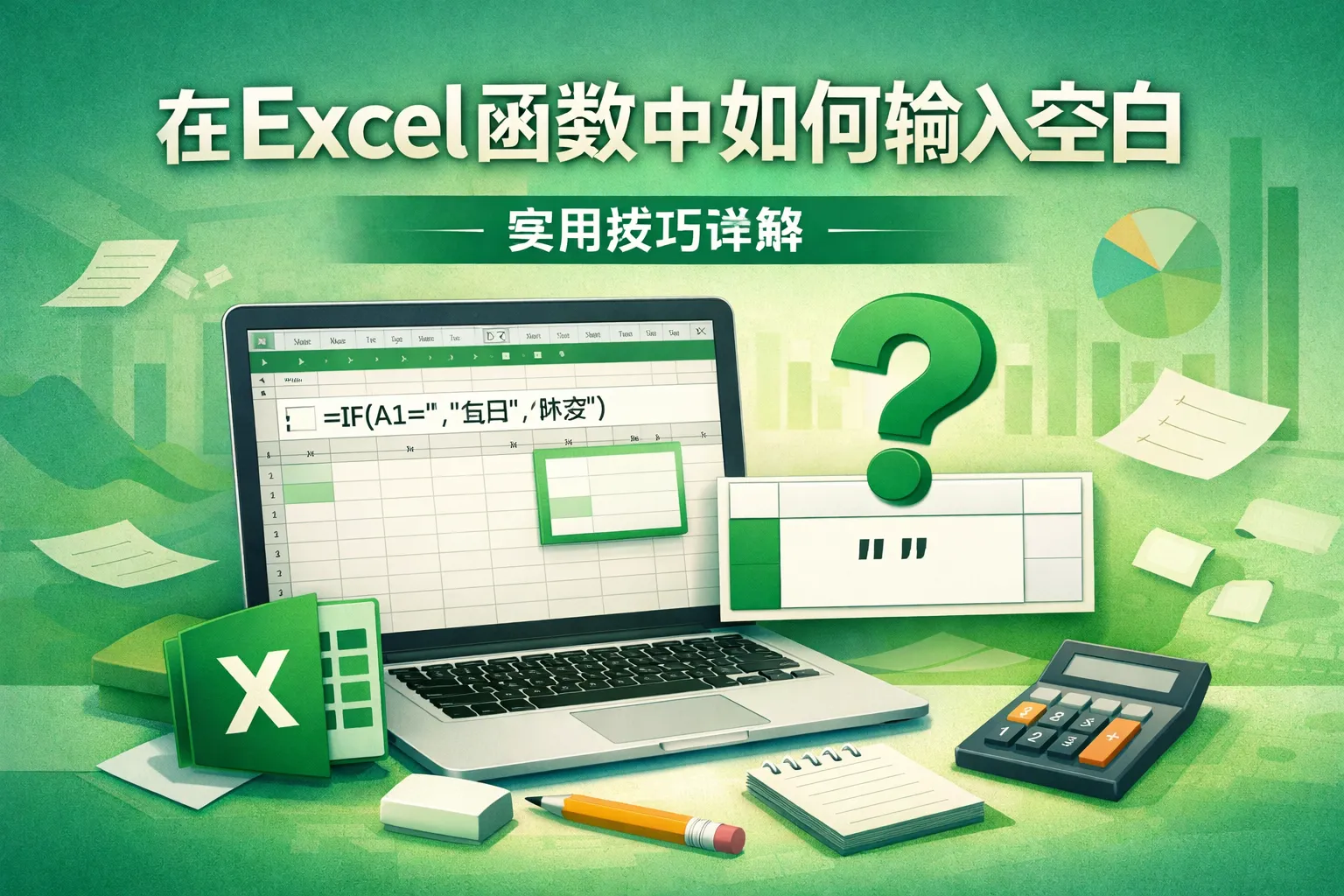 在excel函数中如何输入空白