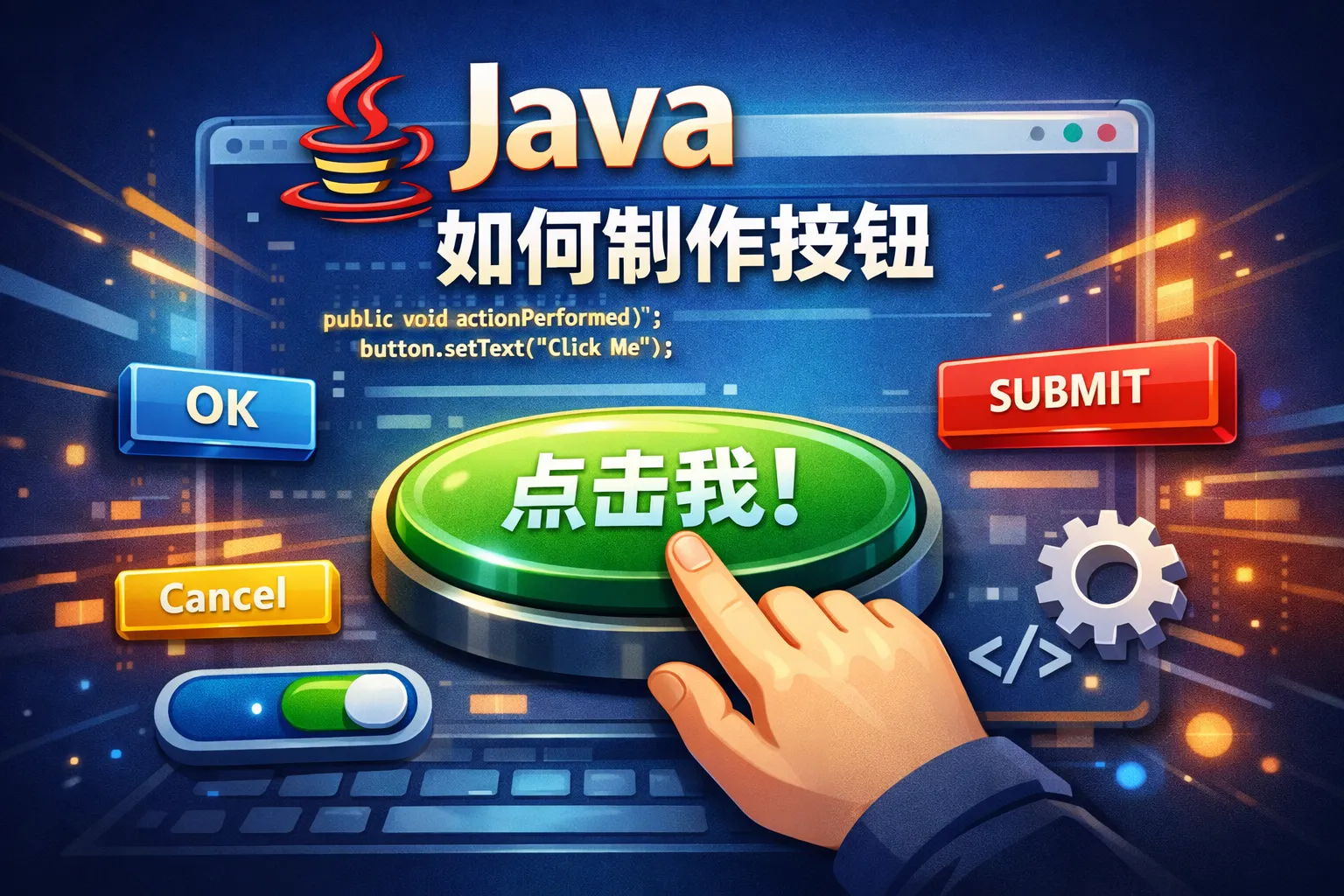 java如何制作按钮
