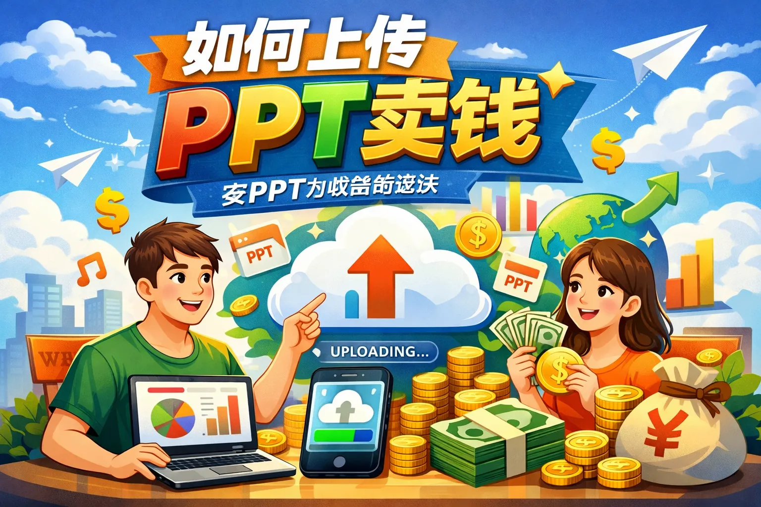 如何上传ppt卖钱