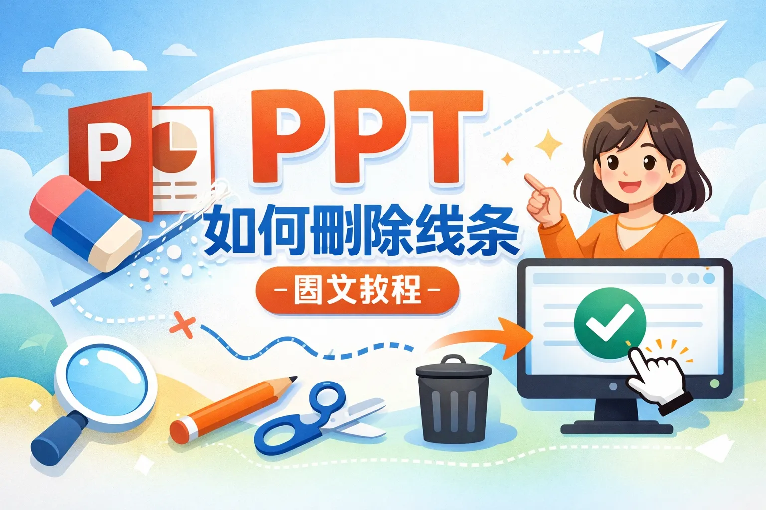 ppt如何删除线条