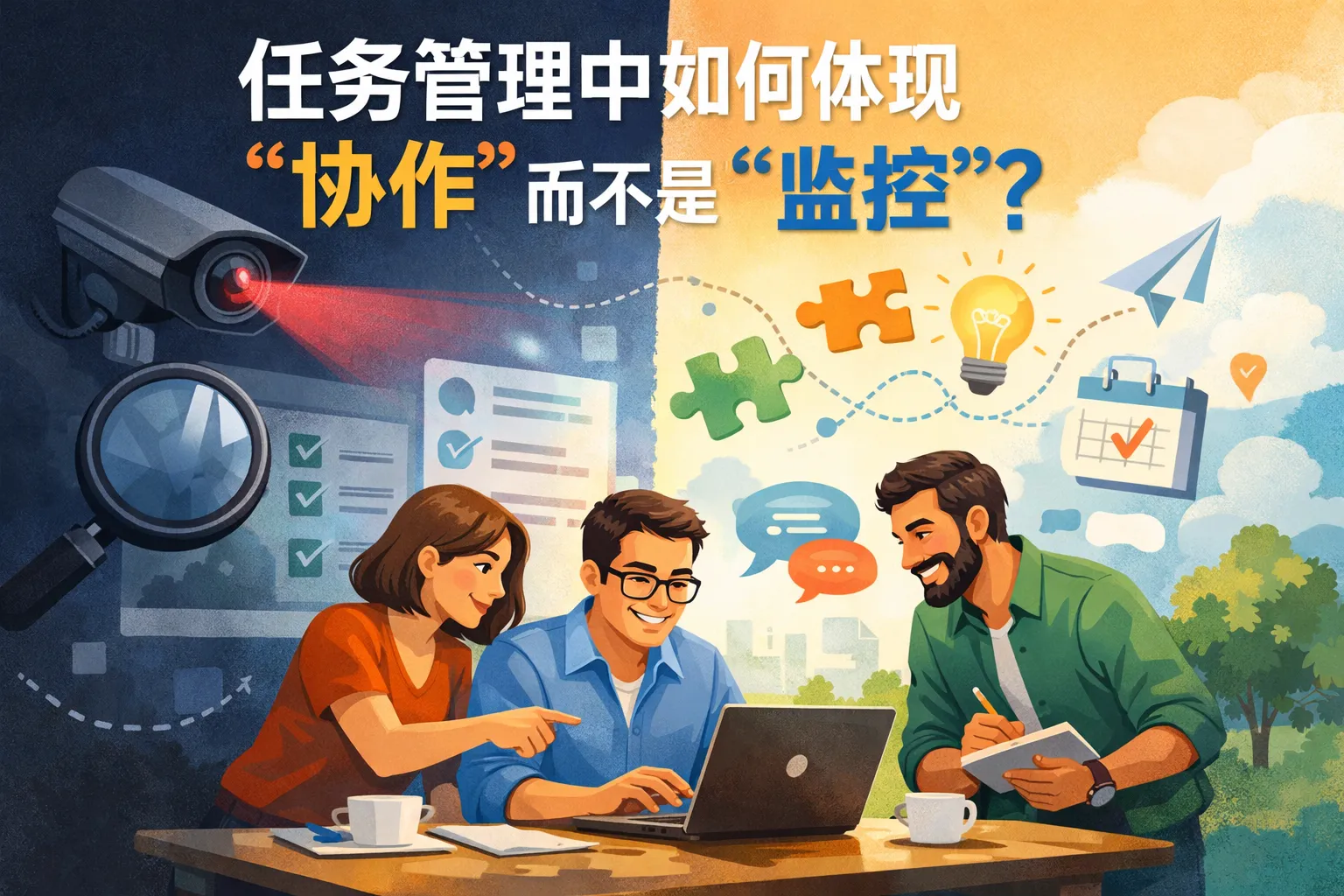 任务管理中如何体现“协作”而不是“监控”?