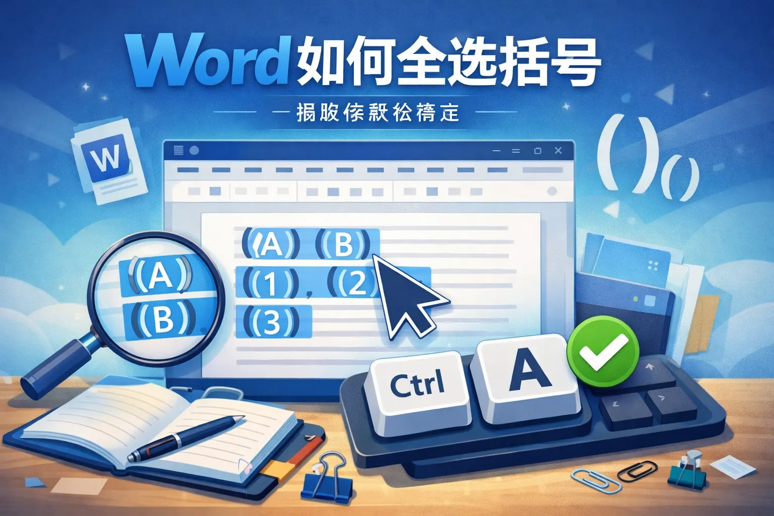 word如何全选括号