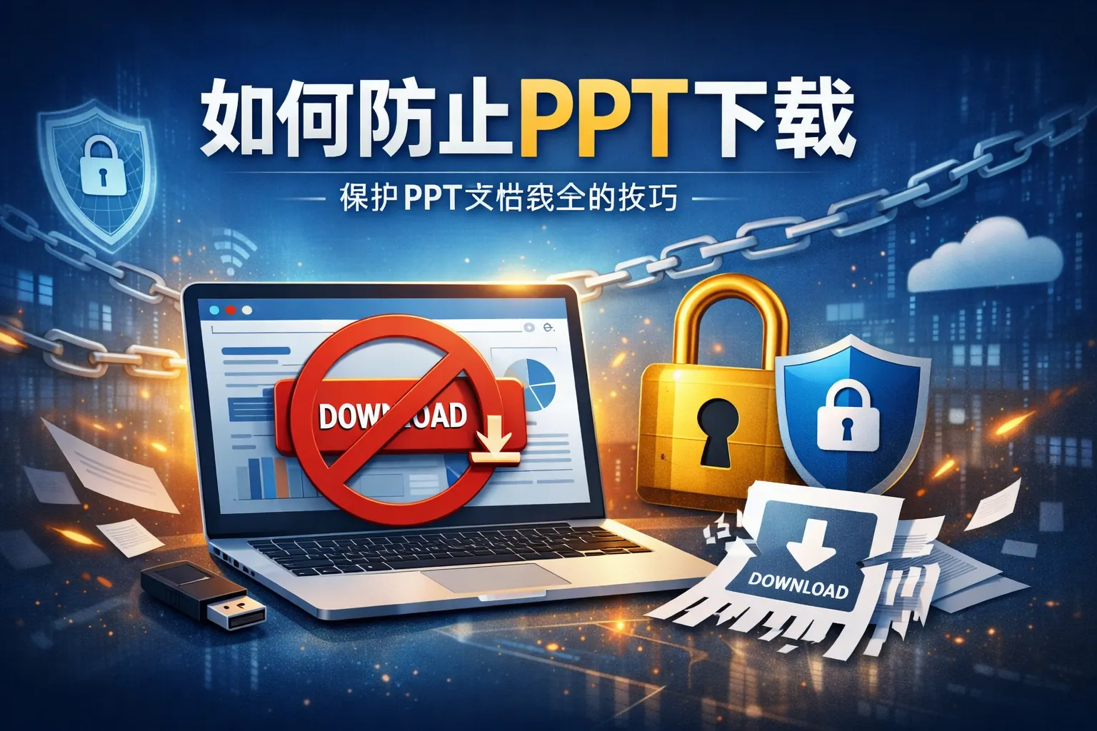 如何防止ppt下载