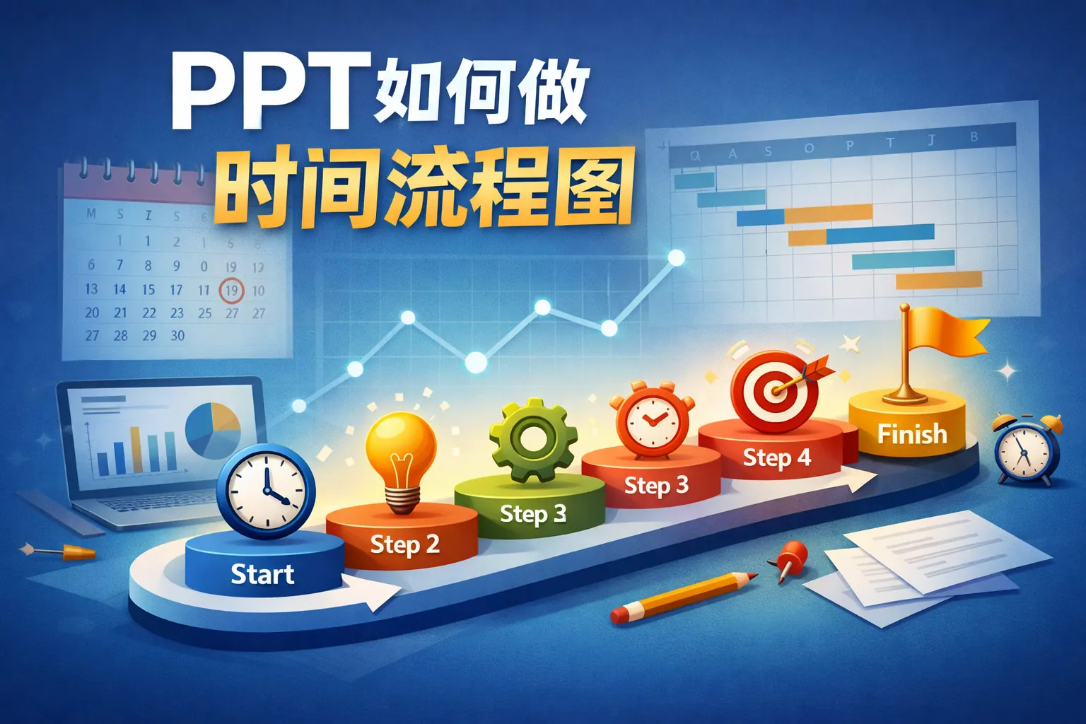 ppt如何做时间流程图