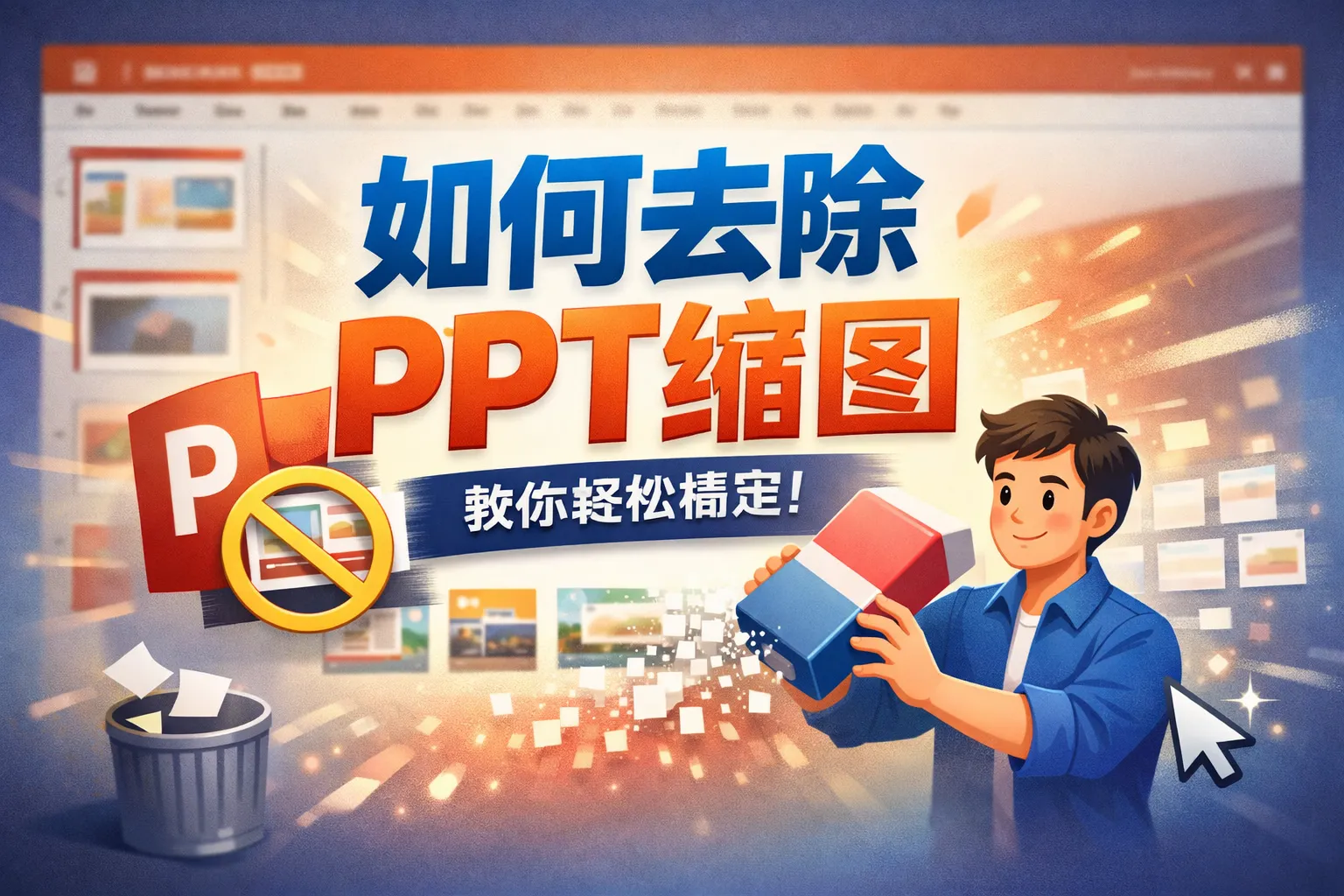 如何去除ppt缩图