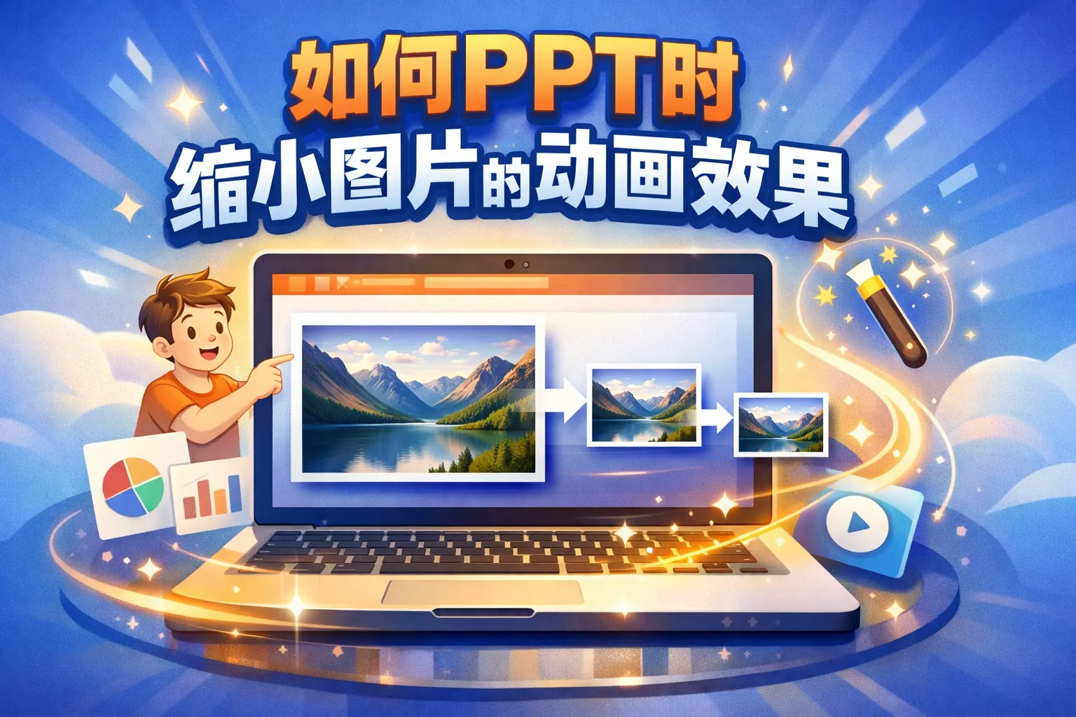 如何ppt时缩小图片的动画效果