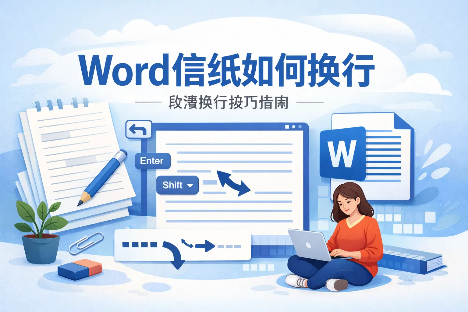 word信纸如何换行