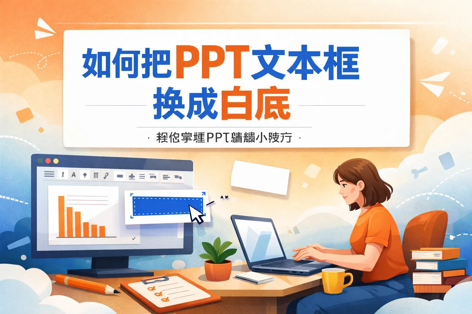 如何把ppt文本框换成白底