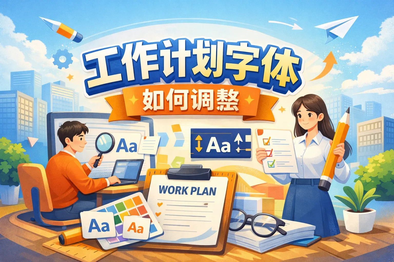 工作计划字体如何调整