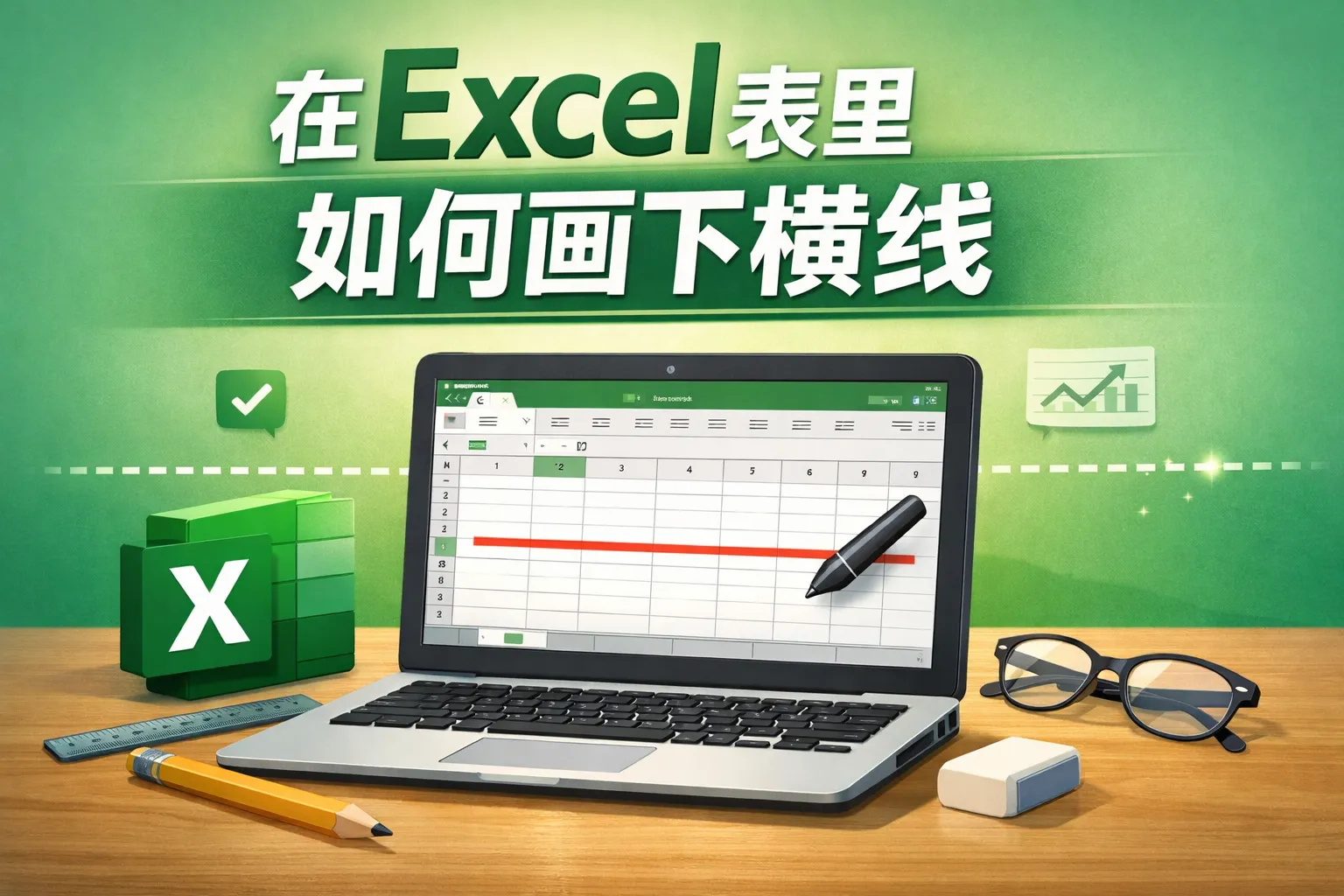 在excel表里如何画下横线