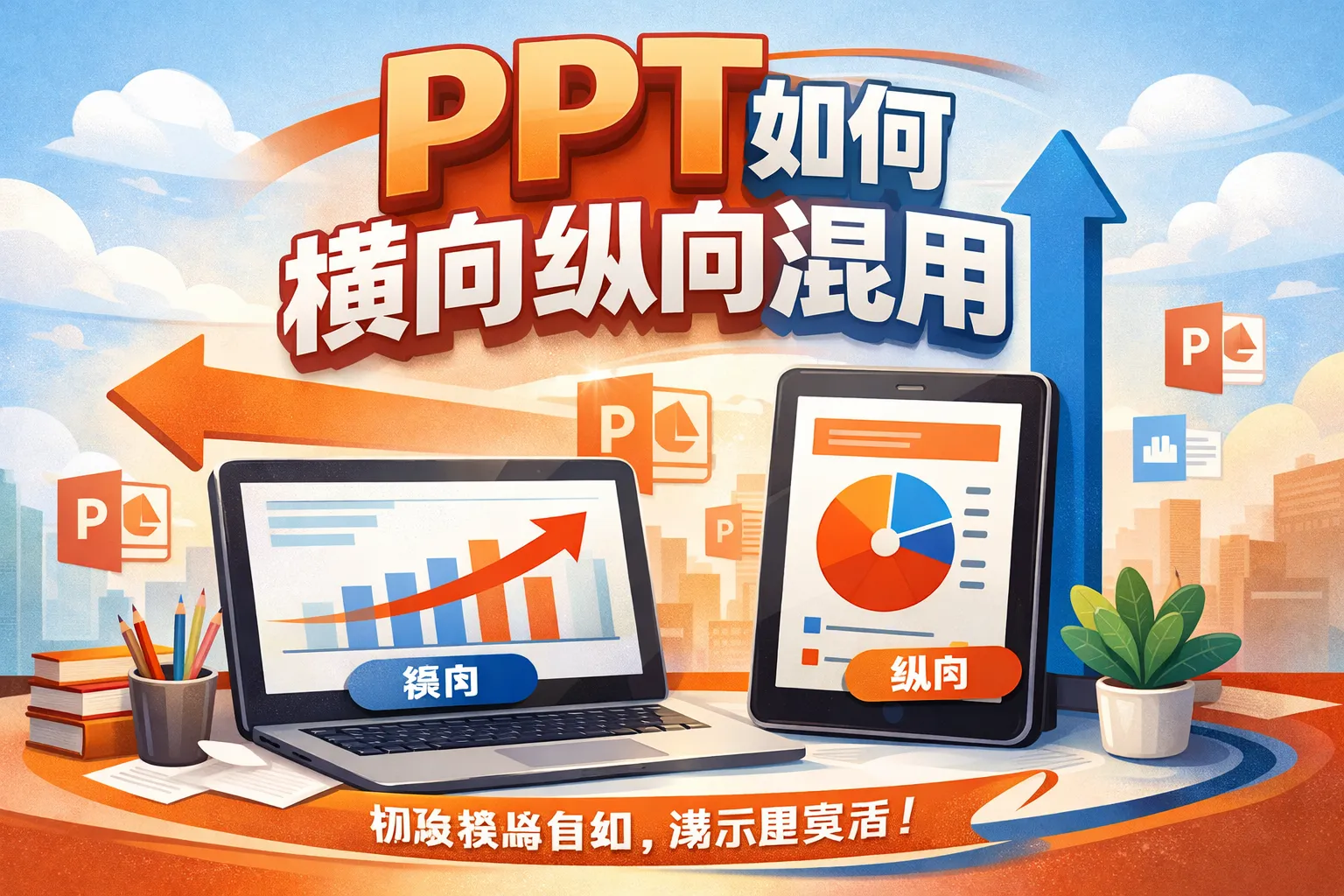 ppt如何横向纵向混用