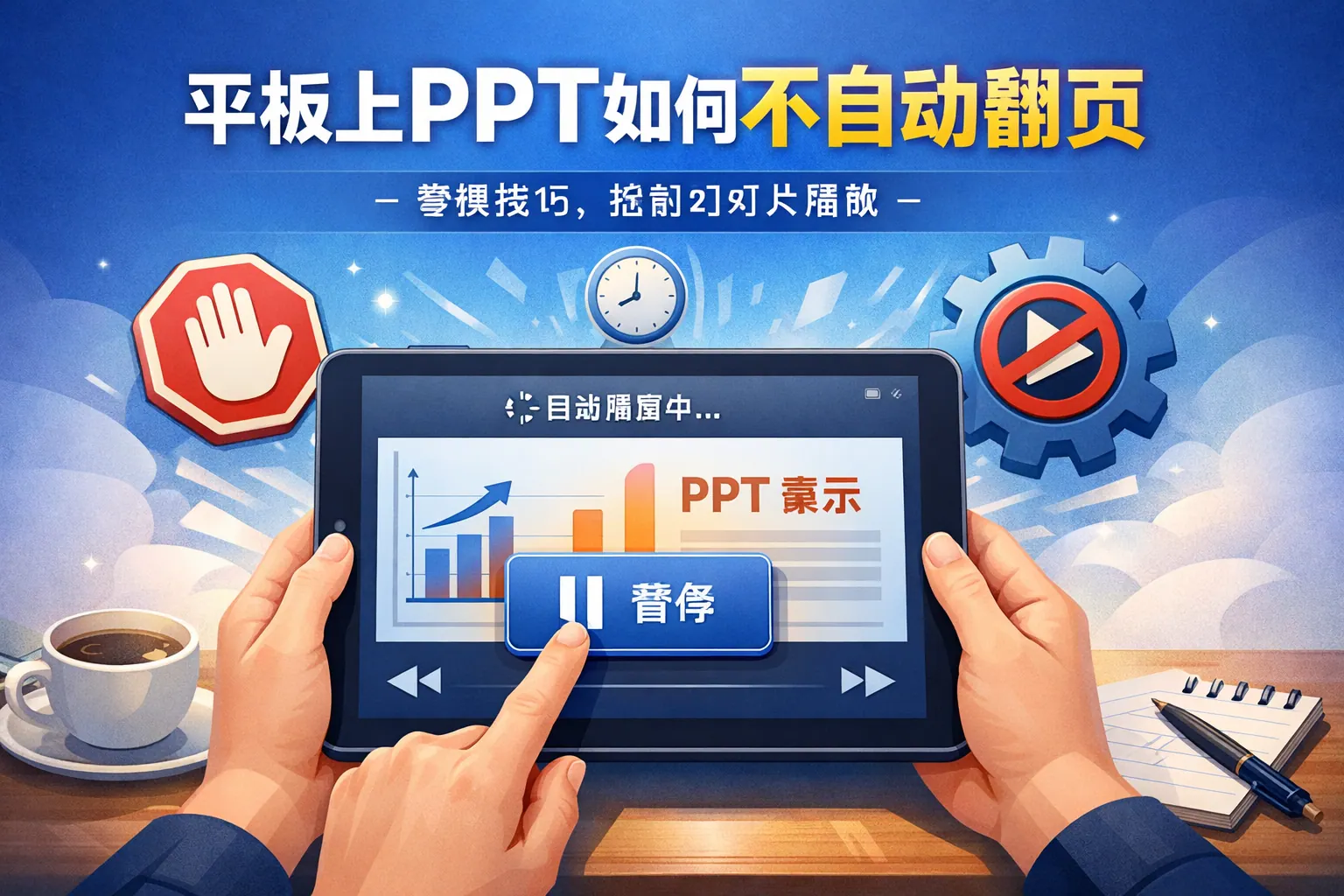 平板上ppt如何不自动翻页