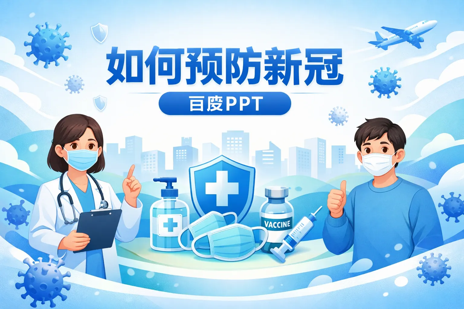 如何预防新冠百度PPT