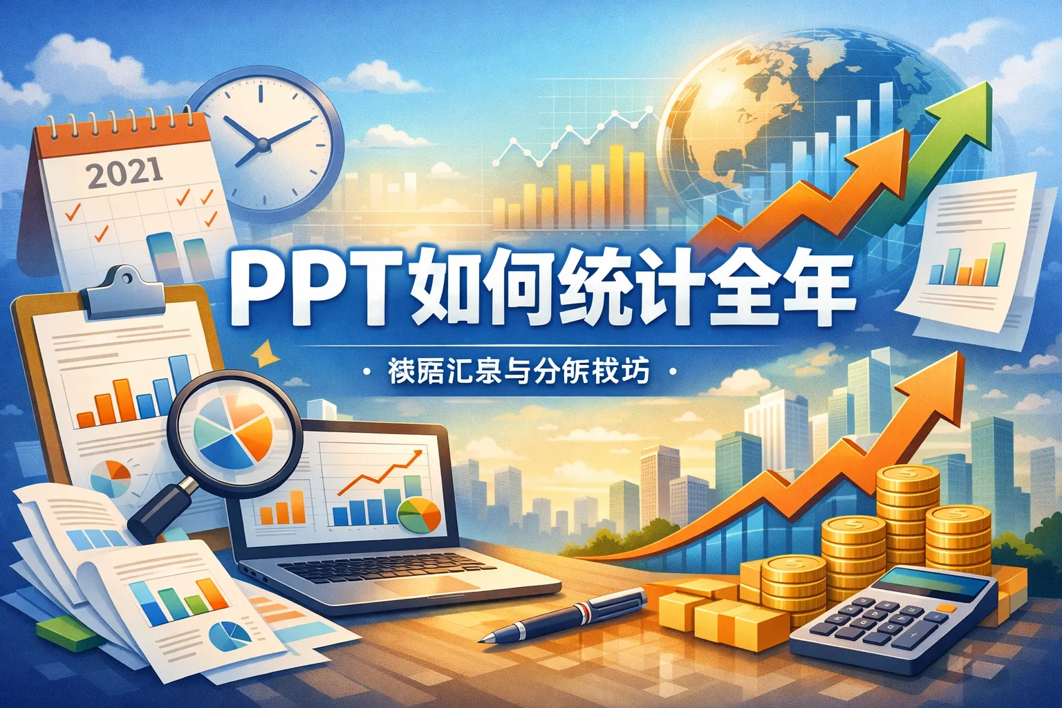 ppt如何统计全年