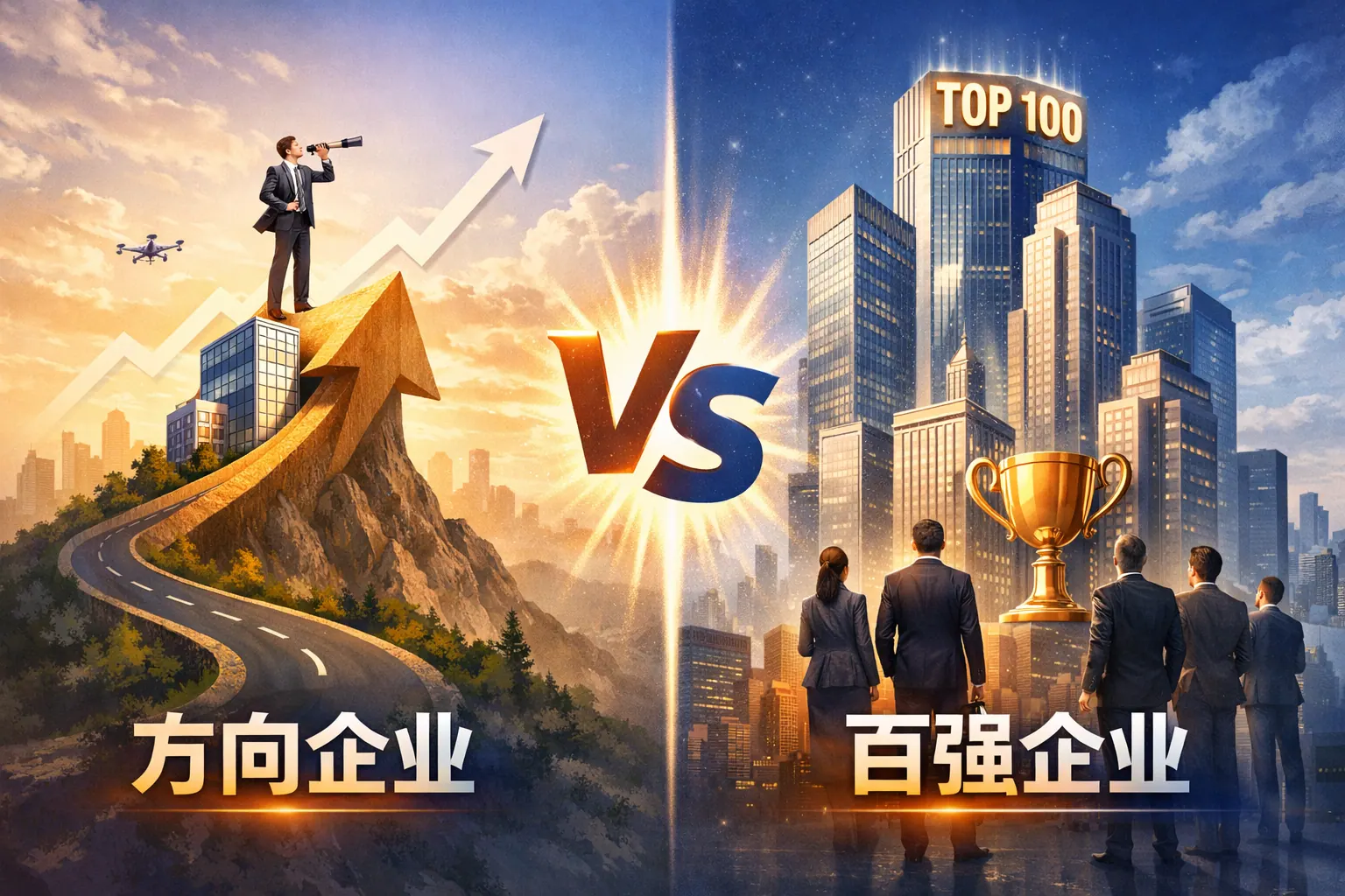 方向企业与百强企业区别