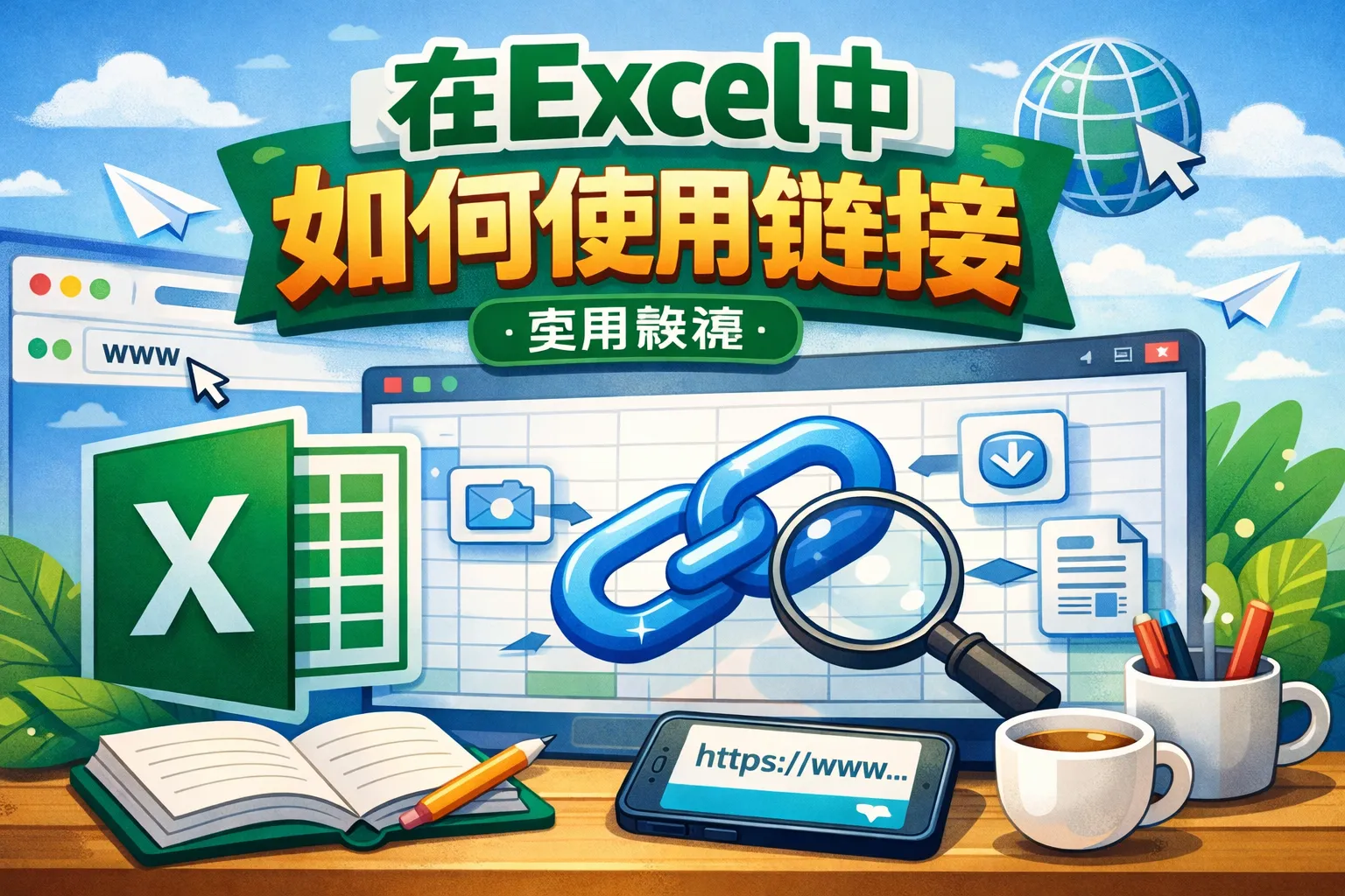 在excel中 如何使用链接