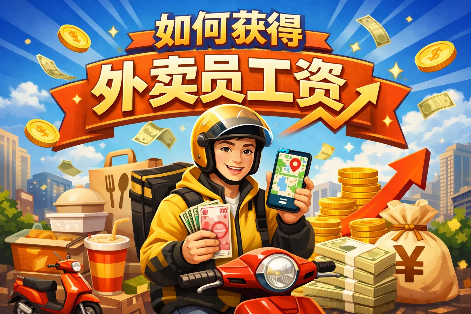 如何获得外卖员工资