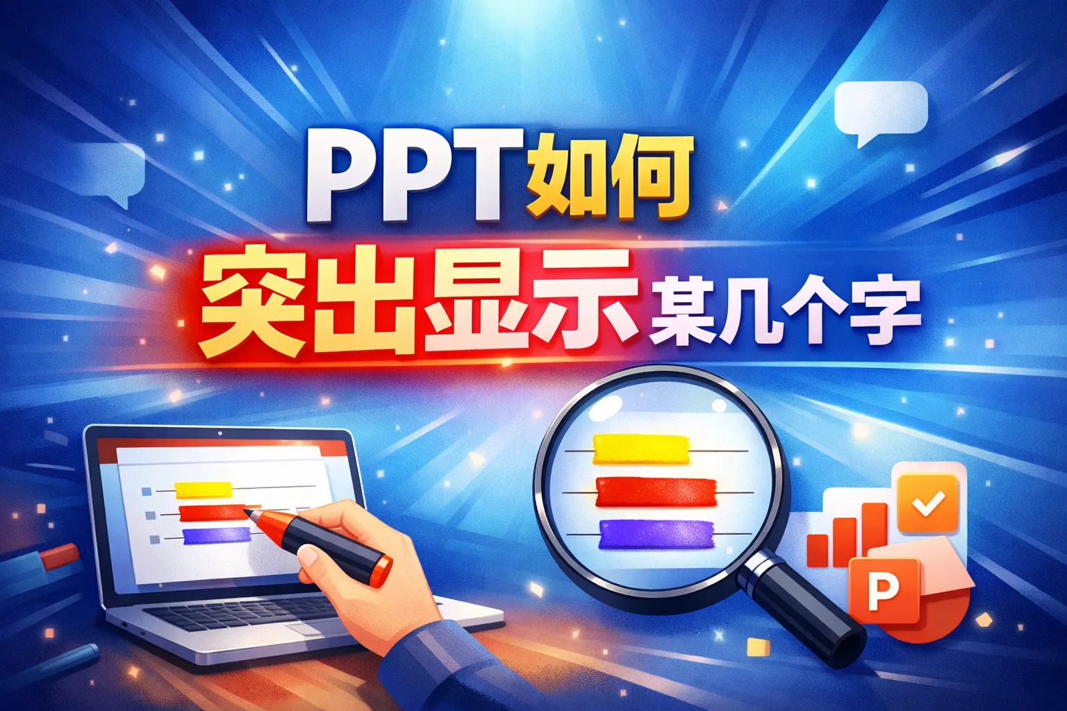 ppt如何突出显示某几个字