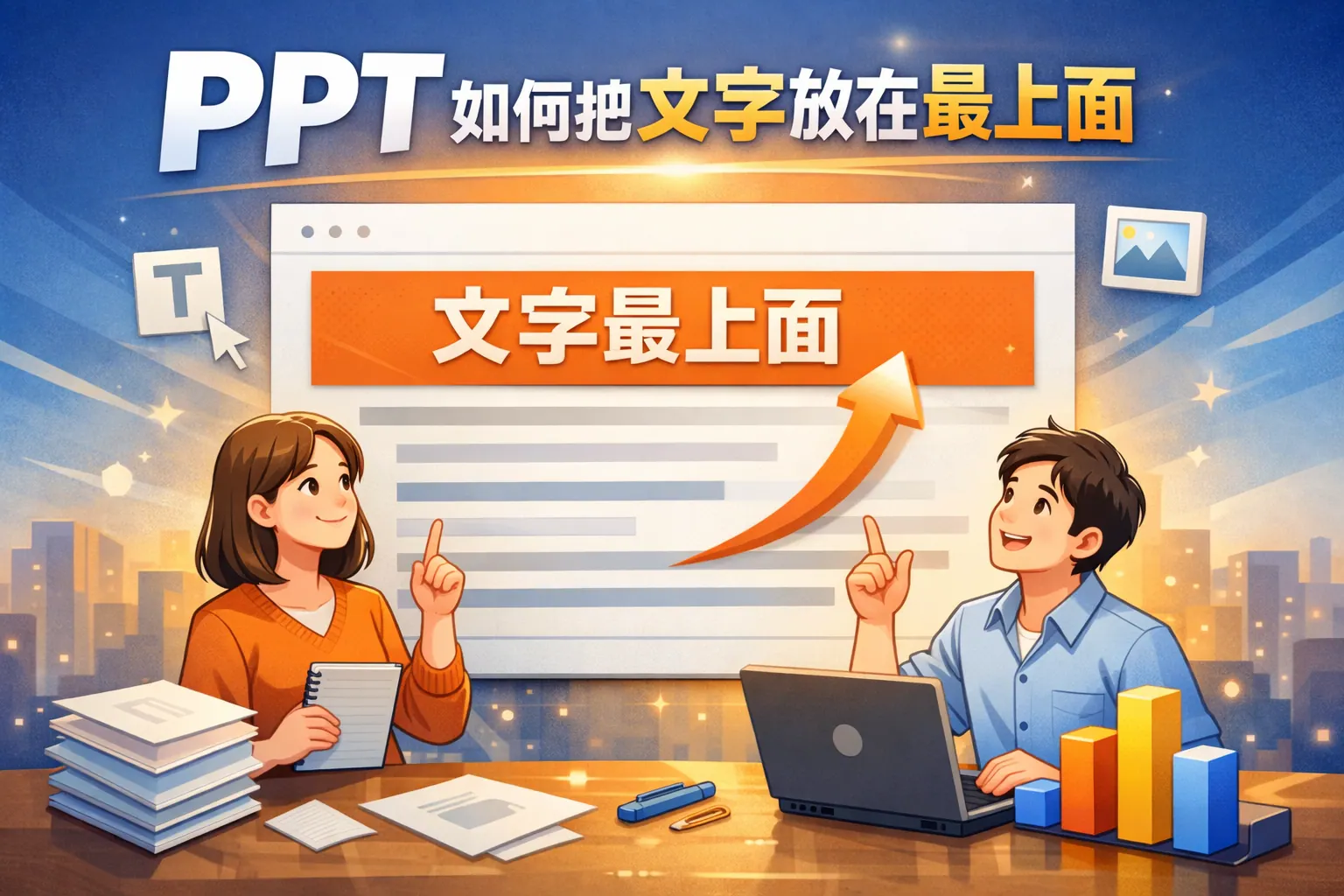 ppt如何把文字放在最上面