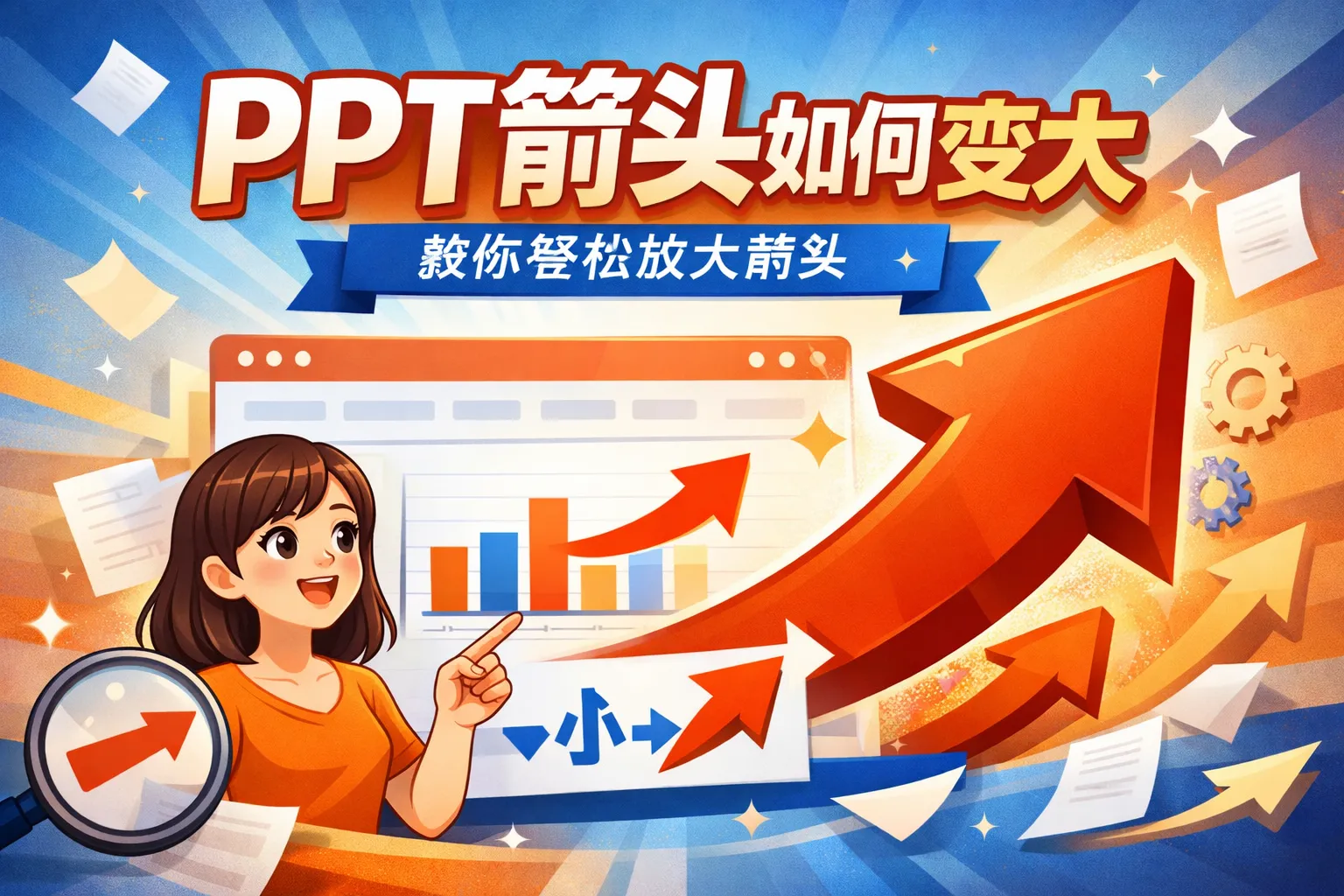 ppt箭头如何变大