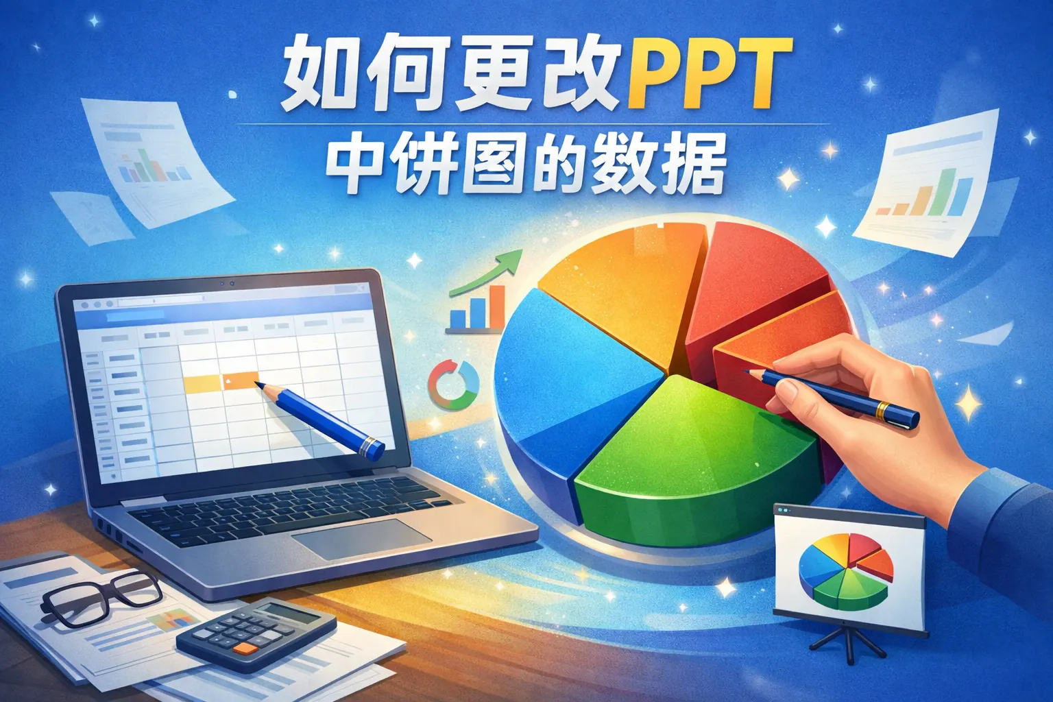 如何更改ppt中饼图的数据